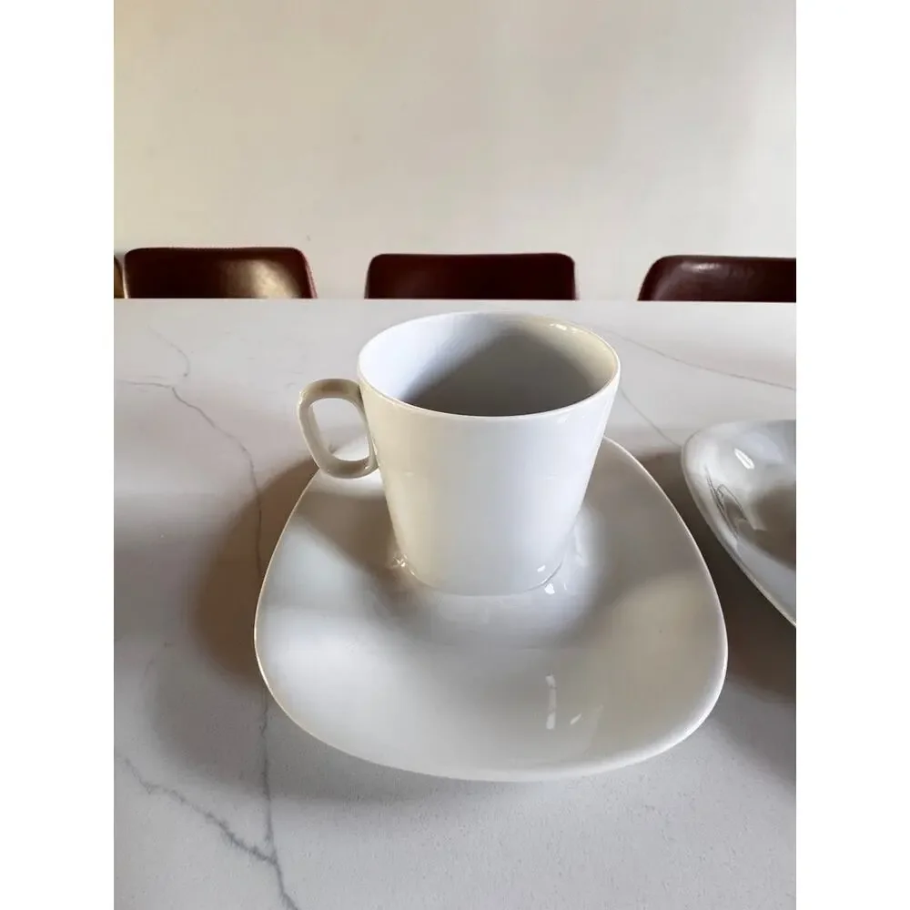 18pc Gerald Gulotta Block Langenthal Transition White Coffee Set + Platter MCM